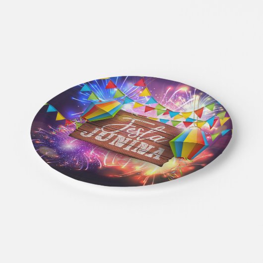 Festa Junina Fireworks Papieren Bordje (Gekanteld)