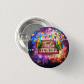 Festa Junina Fireworks Ronde Button 3,2 Cm (Voorkant /achterkant)
