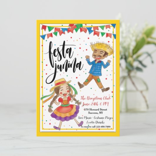 Festa Junina Uitnodiging (Staand voorkant)