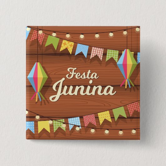 Festa Junina Vierkante Button 5,1 Cm (Voorkant)