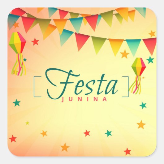 Festa Junina Vierkante Sticker (Voorkant)