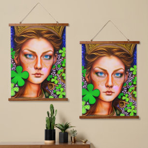 Festal Woman St. Patrick's Day Artwork Hangend Wandkleed