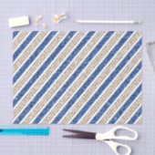 FESTDAG BLAUW & GOUD GLITTER UITZIENDE STREPEN TISSUEPAPIER (Craft)