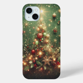 FESTDAG ROOD GROEN GOUD ZILVER DECORATIES iPhone 15 MINI HOESJE