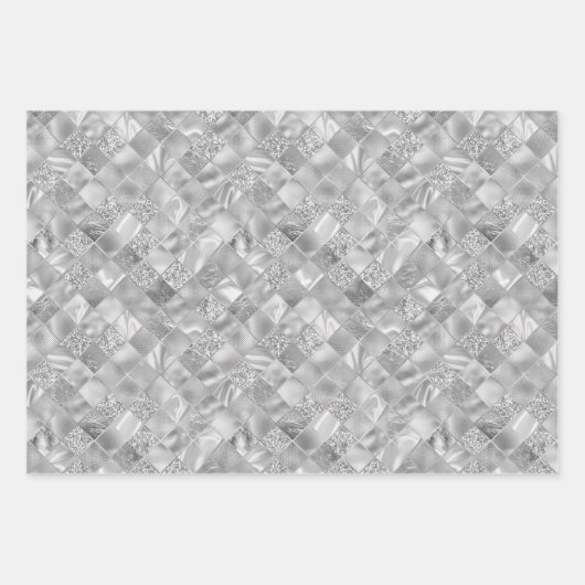 festief elegant zilver gepantserd koper inpakpapier vel (Voorkant 2)