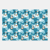 Festief kerstgetild pinguïn patroon inpakpapier vel (Voorkant 2)