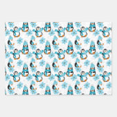 Festief kerstgetild pinguïn patroon inpakpapier vel (Voorkant 3)