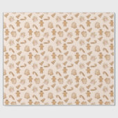 festief kerstkeukenkoekjespatroon getild cadeaupapier (Vlak)