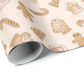 festief kerstkeukenkoekjespatroon getild cadeaupapier (Rol Hoek)