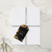 Festief Lijst met goudstars Bokeh en Sparkles Cadeaulabel (Met Touw)