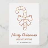 Festief snoepriet met een boog kerstfeest folie feestdagenkaart (Voorkant)