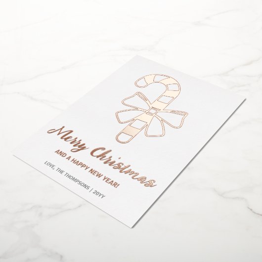 Festief snoepriet met een boog kerstfeest folie feestdagenkaart (Gedraaid)