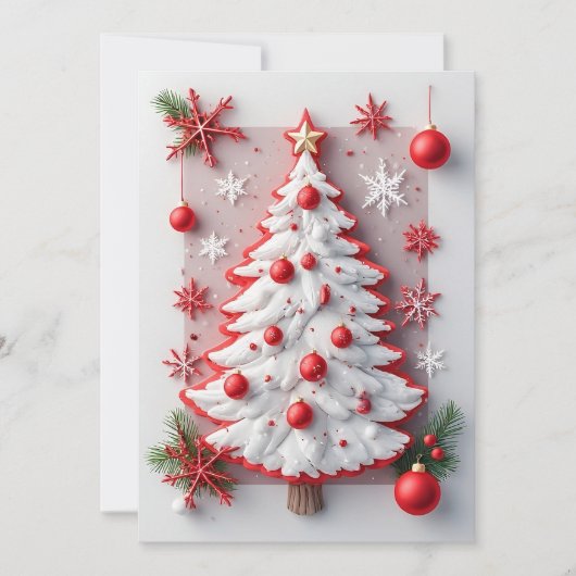 Festief versierde kerstboom kaart (Voorkant)