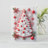 Festief versierde kerstboom kaart (Staand voorkant)