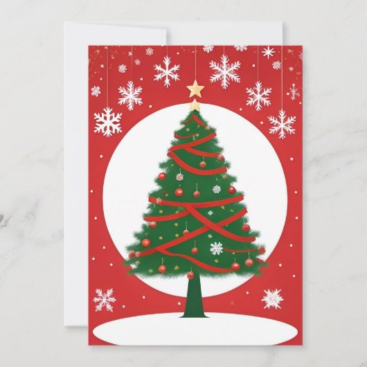 Festief versierde kerstboom kaart (Voorkant)