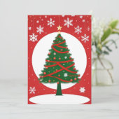Festief versierde kerstboom kaart (Staand voorkant)