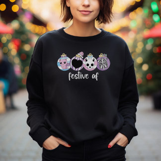 Festieve AF Pastel Goth Kerst Sweatshirt
