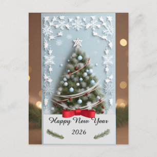 🎄 Festieve Besneeuwde Kerstboom Magie ❄️ Vakantie Briefkaart