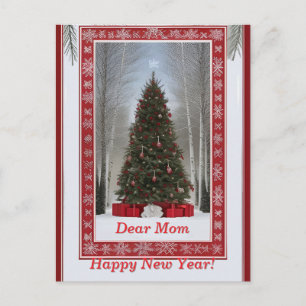 ✨ Festieve besneeuwde kerstboom winter Briefkaart