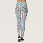 Festieve blauwe kerst-rehkrans leggings (Achterkant)