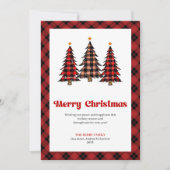 Festieve Buffalo Plaid Kerstbomen Kerstkaart (Voorkant)
