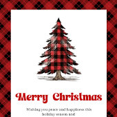 Festieve Buffalo Plaid Kerstbomen Kerstkaart