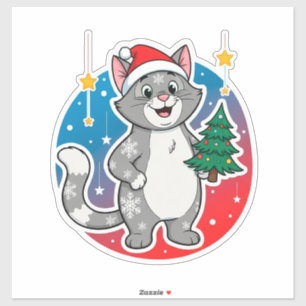 ❄️ Festieve Kawaii Kitty Decoratie Voor Kerstcadea Sticker