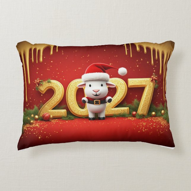 Festieve Kerstgeit Cozy Kerstcadeau Idee Accent Kussen (Voorkant)