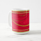 Festieve Kerstsfeer: Rood & Goud Mok (Voorkant links)