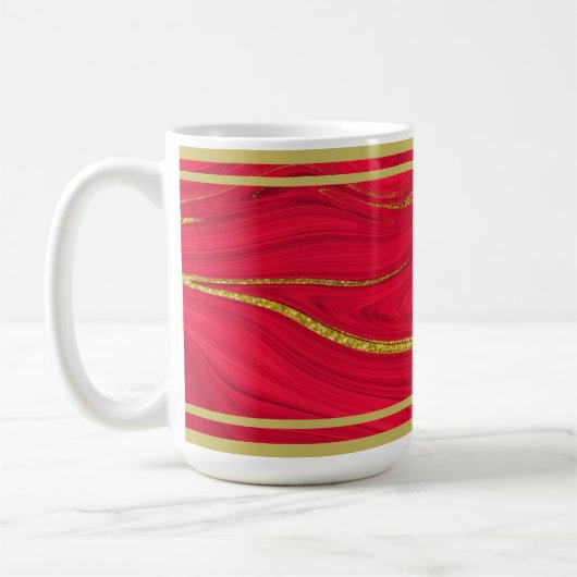 Festieve Kerstsfeer: Rood & Goud Mok (Links)