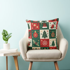Festieve Klassieke Kerstlapjes Kussen