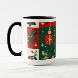 Festieve Klassieke Kerstlapjes Mok