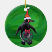 Festieve koppen en spijkers Penguin Keramisch Ornament (Achterkant)