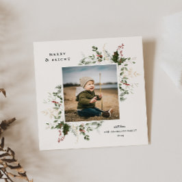 Festieve Loof Plat Kerst Fotokaart Feestdagenkaart