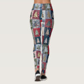 Festieve Patchwork Kerstboom Patroon (4) Leggings (Achterkant)