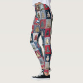 Festieve Patchwork Kerstboom Patroon (4) Leggings (Links)