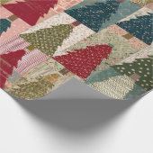 Festieve Patchwork Kerstboompatroon (3) Cadeaupapier (Hoek)
