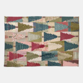 Festieve Patchwork Kerstboompatroon (3) Theedoek (Horizontaal)