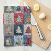 Festieve Patchwork Kerstboompatroon (4) Theedoek (Quarter Fold)