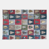 Festieve Patchwork Kerstboompatroon (4) Theedoek (Horizontaal)