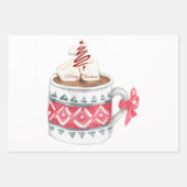 Festieve Persoonlijke Warme Chocolade Kerst  Inpakpapier Vel (Voorkant)