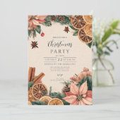 Festieve Poinsettia Citrus Kaart (Staand voorkant)