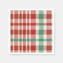 Festieve Retro Rood Groen Getextureerde Plaid 
