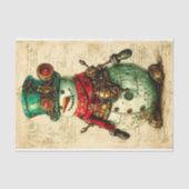 Festieve Sneeuwman Steampunk Sfeer BL1 Decoupage Tissuepapier (Voorkant)
