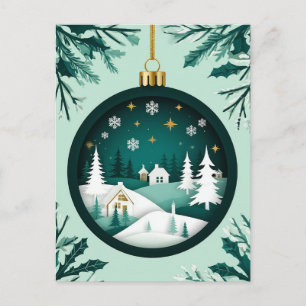 ❄️ Festieve Sneeuwvlok Groene Versiering 🎄 Kerstm Feestdagenkaart