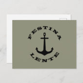 Festina lente briefkaart (Voorkant / Achterkant)