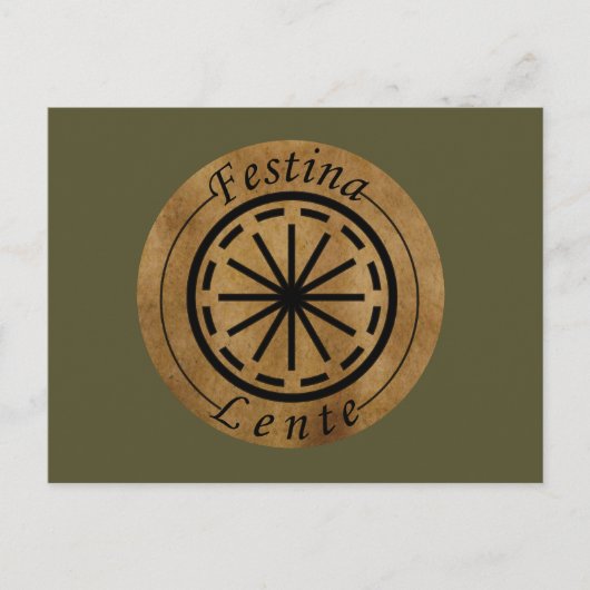 Festina lente briefkaart (Voorkant)