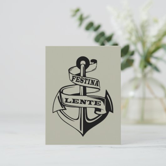 Festina lente briefkaart (Staand voorkant)