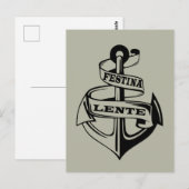 Festina lente briefkaart (Voorkant / Achterkant)