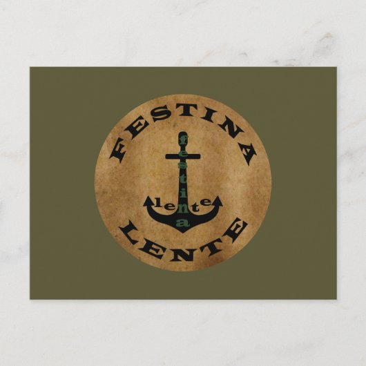 Festina lente briefkaart (Voorkant)